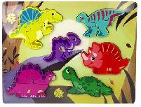 Medinė dėlionė Dinosaurs 13235, 3 cm, įvairių spalvų