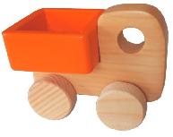 Stumiamas žaislas Wood&Joy Mini Truck 109TRS1129, 6.5 cm, oranžinė