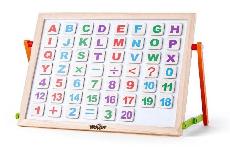 Lavinimo žaislas WOODY Educational Magnetic Board Educational Magnetic Board 90107, 29.5 cm, įvairių spalvų, 57 vnt.