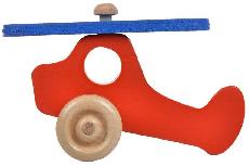 Stumiamas žaislas Wood&Joy Mini Airplane 109TRS1130, 9 cm, mėlyna/raudona
