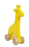 Stumiamas žaislas Wood&Joy Giraffe 109TRS1133, 15 cm, geltona