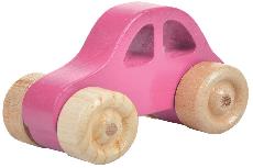 Stumiamas žaislas Wood&Joy Mini Car 109TRS1128, 5 cm, rožinė