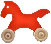 Stumiamas žaislas Wood&Joy Mini Animals Horse 109TRS1136, 10 cm, raudona