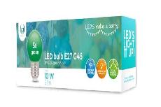 Lemputė Forever Light LED, G45, žalia, E27, 2 W, 5 lm, 5 vnt.