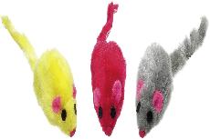 Žaislas katėms su katžole Flamingo Plush Mice, įvairių spalvų