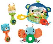 Barškutis Fisher Price Hello Senses Play Kit, įvairių spalvų, 4 vnt.