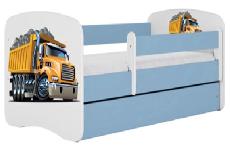 Vaikiška lova viengulė Kocot Kids Babydreams Truck, mėlyna, 184 x 90 cm, su patalynės dėže