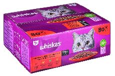 Šlapias kačių maistas Whiskas Mix, ėriena/jautiena/vištiena, 0.085 kg, 80 vnt.