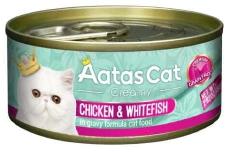 Šlapias kačių maistas Aatas Cat Creamy, vištiena/baltžuvė, 0.08 kg