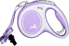 Automatinis pavadėlis Flexi New Comfort Cord, baltas/violetinis, M 5m