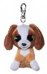 Pliušinis žaislas Lumo Stars Key Chain Dog Wuff, rudas/baltas, 8.5 cm