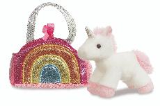 Pliušinis žaislas Aurora Unicorn In Bag 181171A, baltas/rožinis/įvairių spalvų, 17 cm