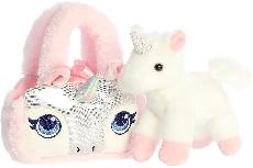 Pliušinis žaislas Aurora Fancy Pals Unicorn, baltas/rožinis, 20 cm