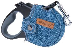 Automatinis pavadėlis Amiplay Denim, mėlynas, S 3m