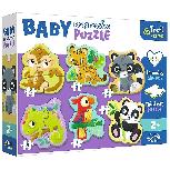 Dėlionė Trefl Baby Progressive Puzzle Exotic Animals 44005, įvairių spalvų, 22 vnt.