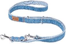 Reguliuojamas pavadėlis Amiplay Denim, mėlynas, 1-2m x 2.5cm