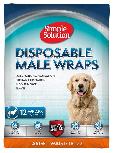 Sauskelnės šunims Simple Solution Disposable Male Wraps, L, 12 vnt.