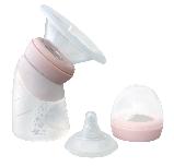 Rinkinys Marcus & Marcus Silicone Angled Feeding Bottle & Breast Pump, 120 ml, 0 mėn., rožinė