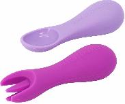 Stalo įrankiai Marcus & Marcus Palm Grasp Spoon & Fork Set, 1 m., silikonas, violetinė