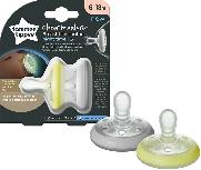 Čiulptukas Tommee Tippee Closer To Nature Breast-Like, 0 mėn., balta/geltona