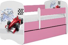 Vaikiška lova viengulė Kocot Kids Babydreams Formula, balta/rožinė, 164 x 90 cm, be patalynės dėžės, be čiužinio