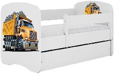 Vaikiška lova viengulė Kocot Kids Babydreams Truck, balta, 164 x 90 cm, be patalynės dėžės, be čiužinio