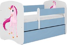 Vaikiška lova viengulė Kocot Kids Babydreams Unicorn, mėlyna, 140 x 70 cm, be patalynės dėžės, be čiužinio