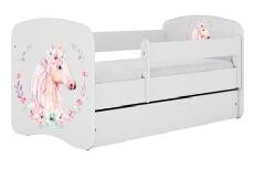 Vaikiška lova viengulė Kocot Kids Babydreams Horse, balta, 184 x 90 cm, be patalynės dėžės, be čiužinio