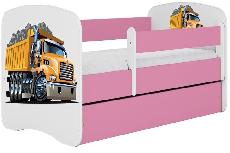 Vaikiška lova viengulė Kocot Kids Babydreams Truck, rožinė, 144 x 80 cm, be patalynės dėžės