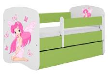 Vaikiška lova viengulė Kocot Kids Babydreams Fairy, žalia, 164 x 90 cm, su patalynės dėže, be čiužinio