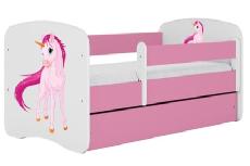 Vaikiška lova viengulė Kocot Kids Babydreams Unicorn, rožinė, 164 x 90 cm, be patalynės dėžės, be čiužinio