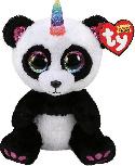 Pliušinis žaislas TY Paris Panda, baltas/juodas, 15 cm