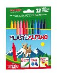 Vaškinės kreidelės Alpino PlastiAlpino, 115 mm, įvairių spalvų, 12 vnt.