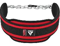 Sunkiosios atletikos diržas RDX T7 Pro Dipping Belt WDB-T7AG, raudona