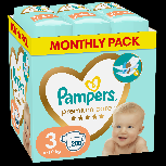 Sauskelnės Pampers Premium Care, 3 dydis, 6 - 10 kg, 200 vnt.