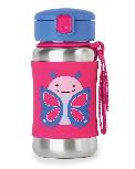 Vaikiška gertuvė SkipHop Zoo Stainless Steel Bottle, 350 ml, 1 m., 8.8 cm, nerūdijantysis plienas, rožinė