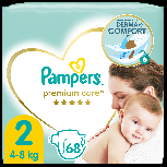 Sauskelnės Pampers Premium Care, 2 dydis, 4 - 8 kg, 68 vnt.