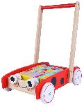 Stumiamas žaislas EcoToys Wooden Cart 2112, 45.5 cm, ruda/raudona/įvairių spalvų