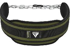 Sunkiosios atletikos diržas RDX T7 Pro Dipping Belt WDB-T7AG, žalia