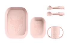 Indų komplektas Miniland Meal Set Dolce, 0 mėn., plastikas/silikonas, 5 vnt., rožinė