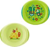 Lėkštutė Chicco Baby Dish Set, 1 m., plastikas, 2 vnt., žalia