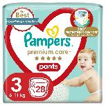 Sauskelnės-kelnaitės Pampers Premium Care Pants, 3 dydis, 6 - 11 kg, 28 vnt.