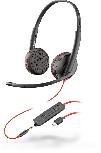 Laidinės ausinės Plantronics Blackwire 3225 Duo 209751-201, juoda/raudona