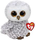 Pliušinis žaislas TY Beanie Boos Owlette White Owl, baltas/pilkas, 22 cm