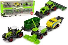 Žaislinis traktorius Lean Toys Farm Set 12764, balta/geltona/žalia