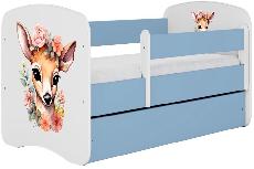 Vaikiška lova viengulė Kocot Kids Babydreams Bambi, mėlyna, 80 x 160 cm, be patalynės dėžės, be čiužinio