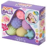 Sensorinis kamuoliukas, sensorika, manipuliacijos Soft Balls, įvairių spalvų, 6 vnt.