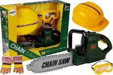 Žaislinis meistro įrankis, pjūklas Lean Toys Chainsaw, geltona/žalia