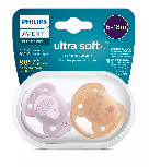 Čiulptukas Philips Avent Ultra Soft Deco, nuo 6 mėnesių, oranžinė/rožinė