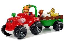 Transporto žaislų rinkinys Lean Toys Happy Farm Tractor LT8297, raudona/žalia